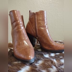 Shein crocodile embossed booties